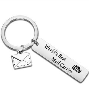Silver World's Best Mail Carrier Keychain